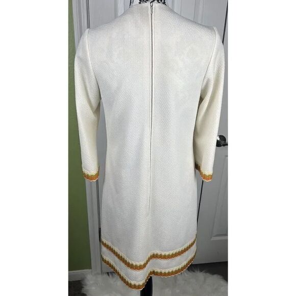 Vintage 1970s Ivory‎ Embroidered Tunic Dress Women’s Size 36/6 - Picture 5 of 9